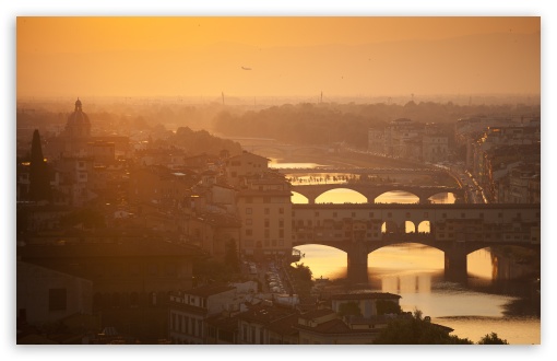 Download Golden Sunset Over Florence, Italy UltraHD Wallpaper