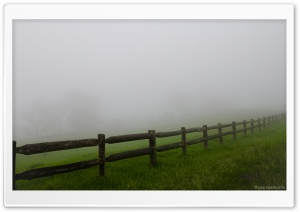Farm Fence   Misty Day