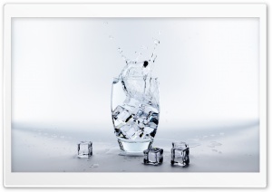 Glass of Water with Ice Cubes