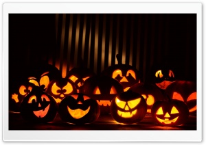 Halloween Pumpkins In The Dark