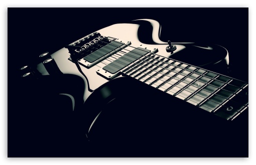 Download Electric Guitar Black and White UltraHD Wallpaper