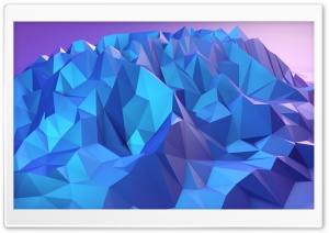 Low Poly Mountain Blue Shades