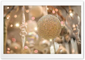 Christmas Silver Ornaments Bokeh