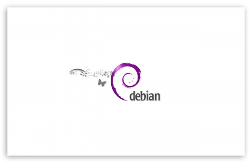 Download Debian Logo Morado UltraHD Wallpaper