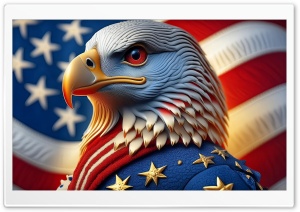 Liberty Eagle, American Flag,...