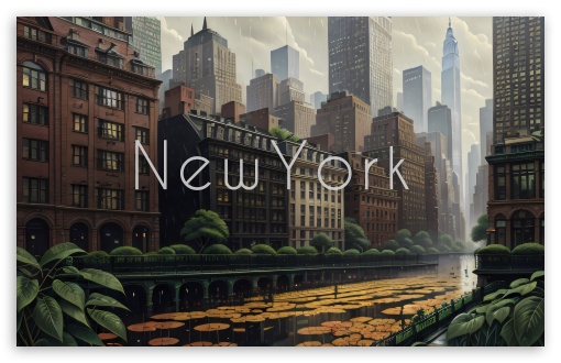 Download New York City digital painting UltraHD Wallpaper