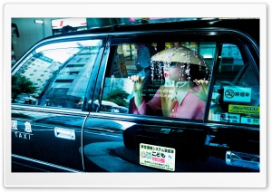 Woman, Taxi, Travel, Kyoto,...