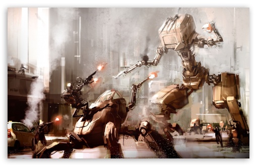 Download Robots War UltraHD Wallpaper
