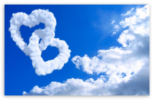 Download Heart Shaped Clouds UltraHD Wallpaper