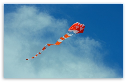 Download Big Orange Kite UltraHD Wallpaper