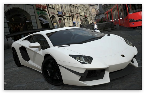 Download Lamborghini Aventador LP700-4 White UltraHD Wallpaper