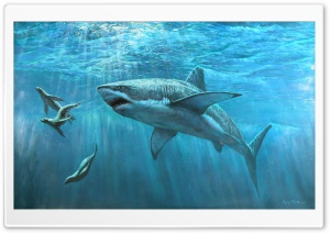 Great White Shark Painting