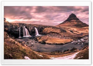 Kirkjufell mountain, Iceland,...