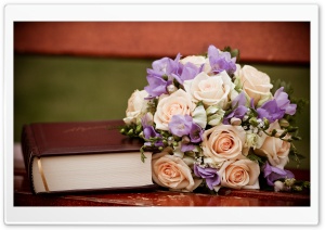 Roses Bouquet And A Book