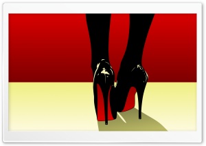 Pop Art High Heels Shoes Red...