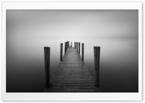 A Simple Wooden Pier, Fog,...