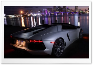 Lamborghini Aventador at Night