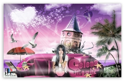Download " Selena Gomez In Island " Design... UltraHD Wallpaper