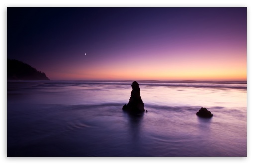 Download Purple Evening On The Beach UltraHD Wallpaper