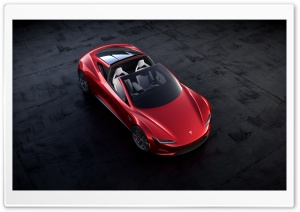 Red Tesla Roadster Electric...