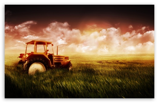 Download Tractor in Field UltraHD Wallpaper