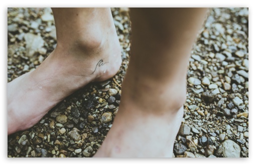 Download Bare Feet, Wave Tattoo, Ground UltraHD Wallpaper