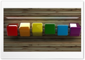 Row of Coloured Cubes