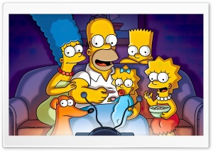 The Simpsons Family Watching TV