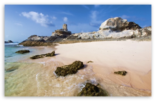 Download Rocky Deserted Beach UltraHD Wallpaper