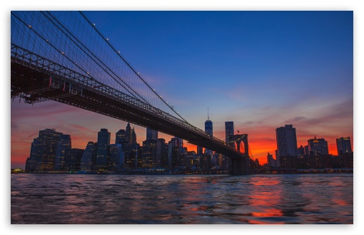 Download New York City, Brooklyn Bridge View UltraHD Wallpaper