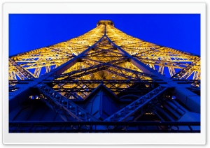 Eiffel Tower Blue And Yellow