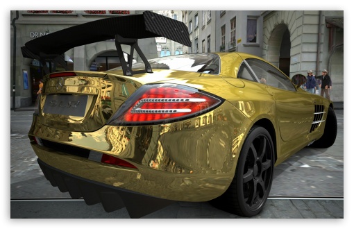 Download Mercedes Benz SLR McLaren Gold UltraHD Wallpaper