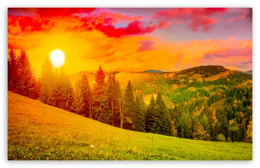 Download Colorful Sunrise Mountain Landscape UltraHD Wallpaper