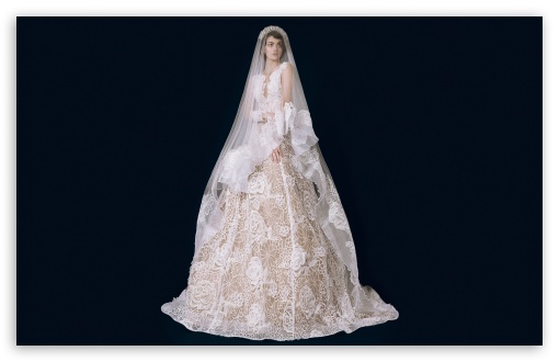 Download Bride, Vintage Inspired Wedding Dress UltraHD Wallpaper