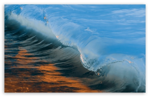 Download Wave Blue and Golden UltraHD Wallpaper