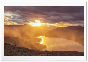 Sunset on the Trossachs,...