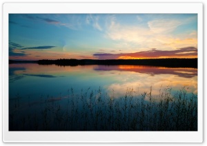 Sunset Reflection On Lake
