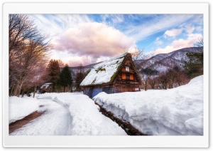 Village in Japan during Winter