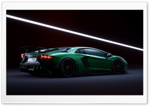 Green Lamborghini Aventador...