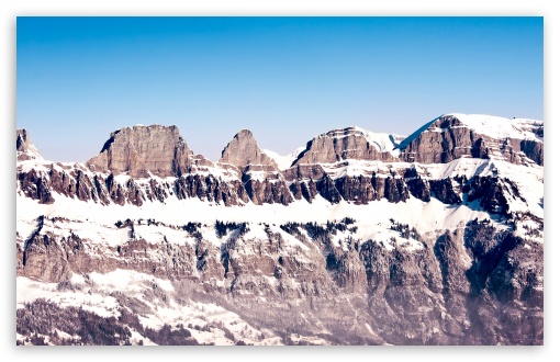 Download Snowy Mountain Peaks UltraHD Wallpaper