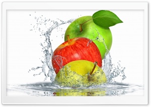 Apples Splashing Water
