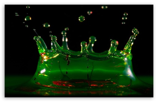 Download Water Splash Green UltraHD Wallpaper