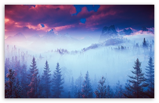 Download Horizon Zero Dawn, Mist, Forest, Mountain... UltraHD Wallpaper