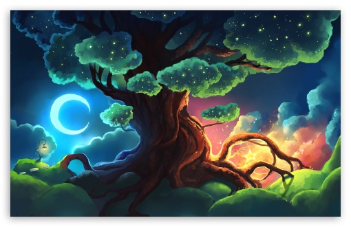 Download Magical Tree Fantasy Art UltraHD Wallpaper