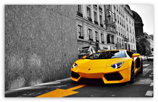 Download Yellow Lamborghini Aventador UltraHD Wallpaper