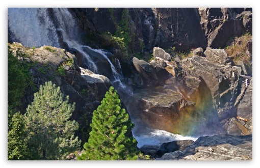Download Rainbow Over Waterfall UltraHD Wallpaper