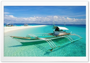 Boat On Tropical Beach With...