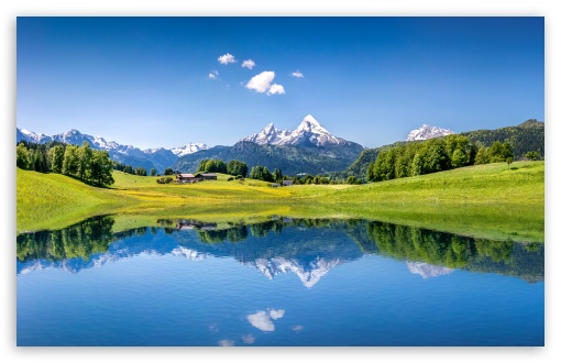 Download Mountain Lake Landscape, Nature UltraHD Wallpaper