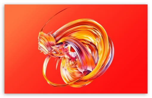 Download Colorful Paint, Orange Background UltraHD Wallpaper