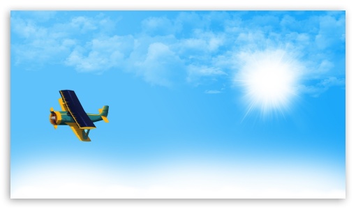 Download Fly in Blue Sky UltraHD Wallpaper